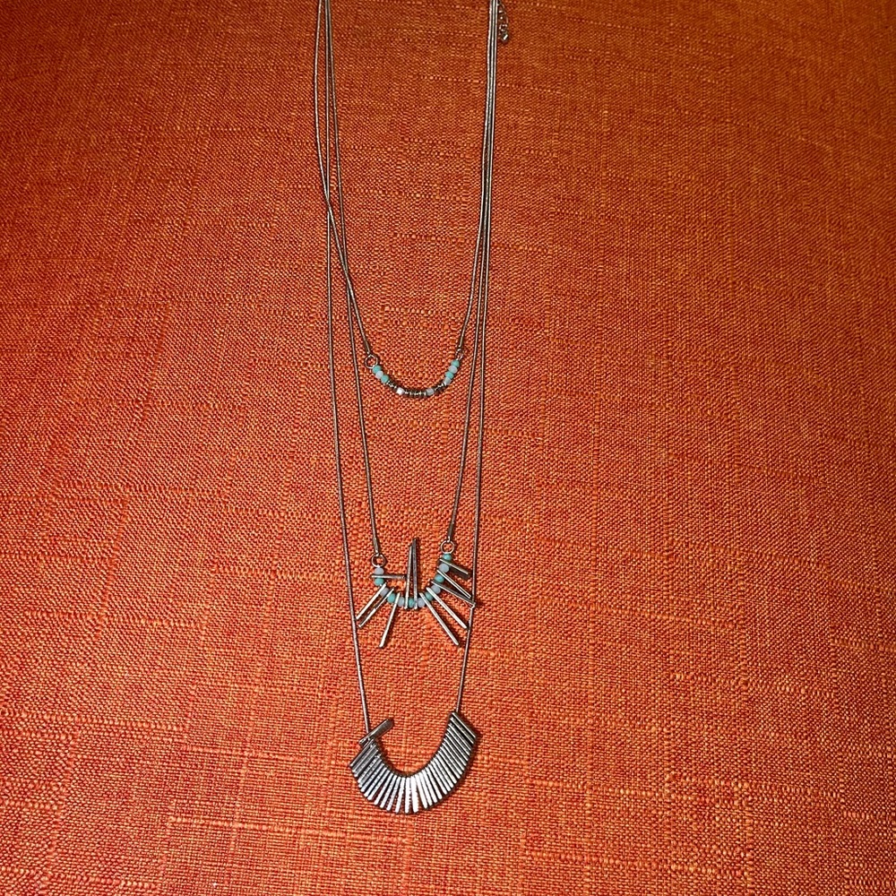Banana Republic Silver Multi-Layer Necklace